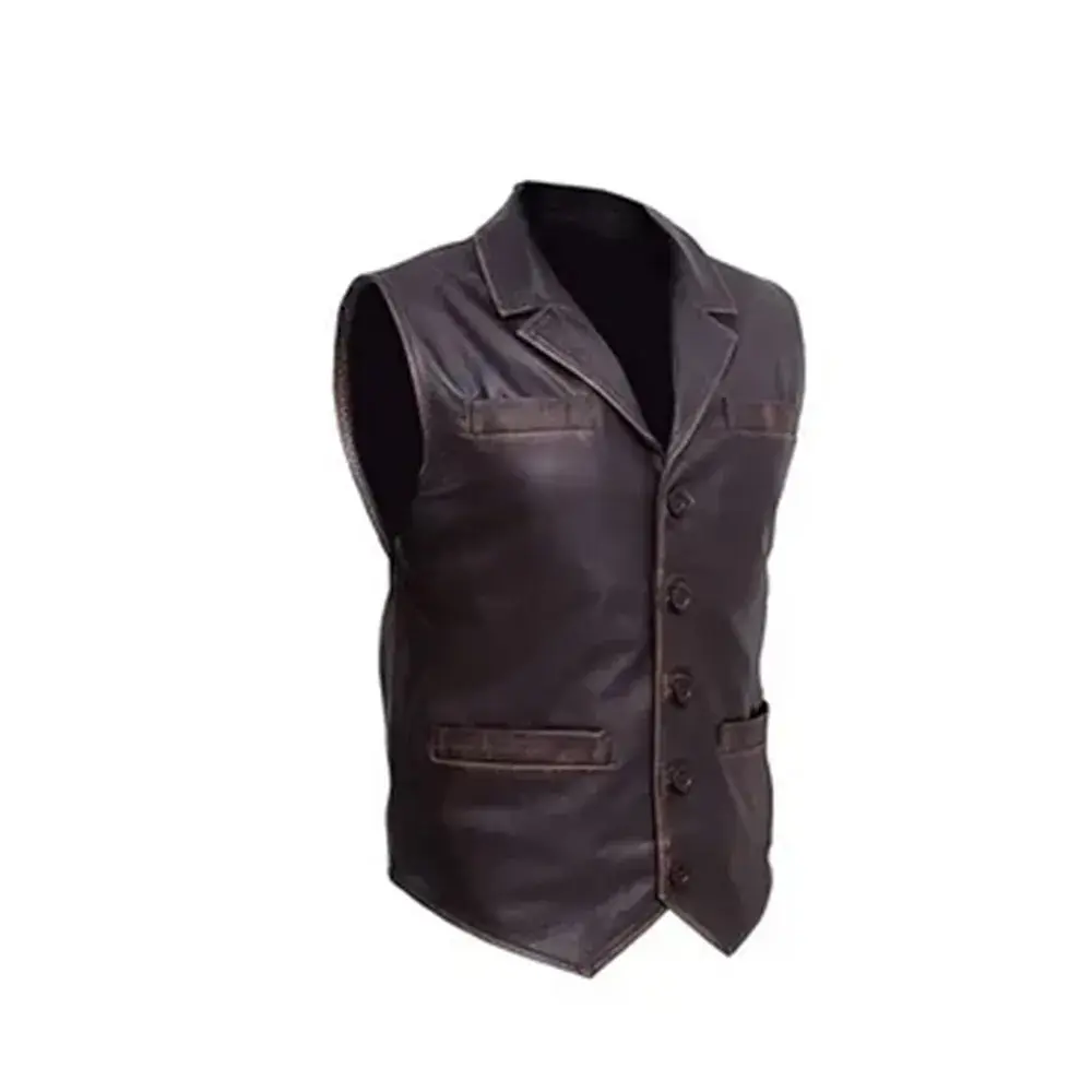 Leather Vest Dark Purple