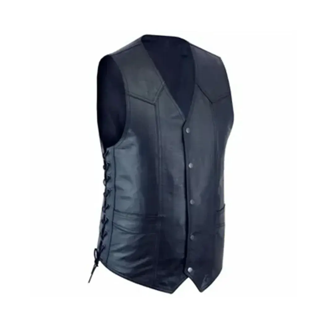 Leather Vest Dark Blue