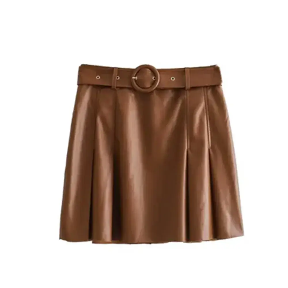 Leather Skirt Brownish
