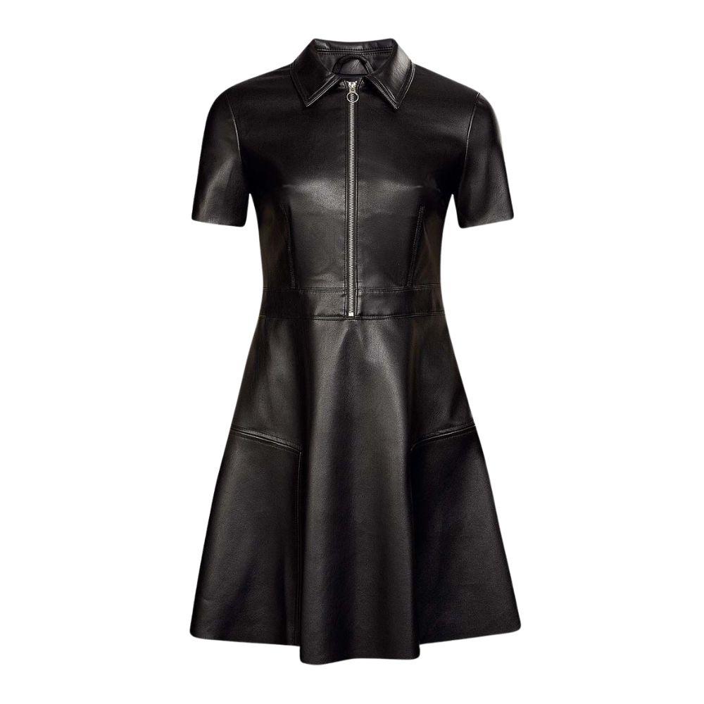 Leather A-Line Polo Dress