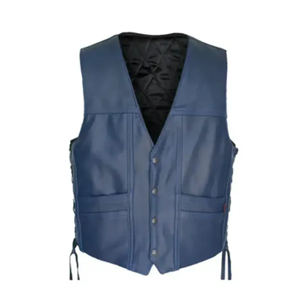 Leather Vest Blue