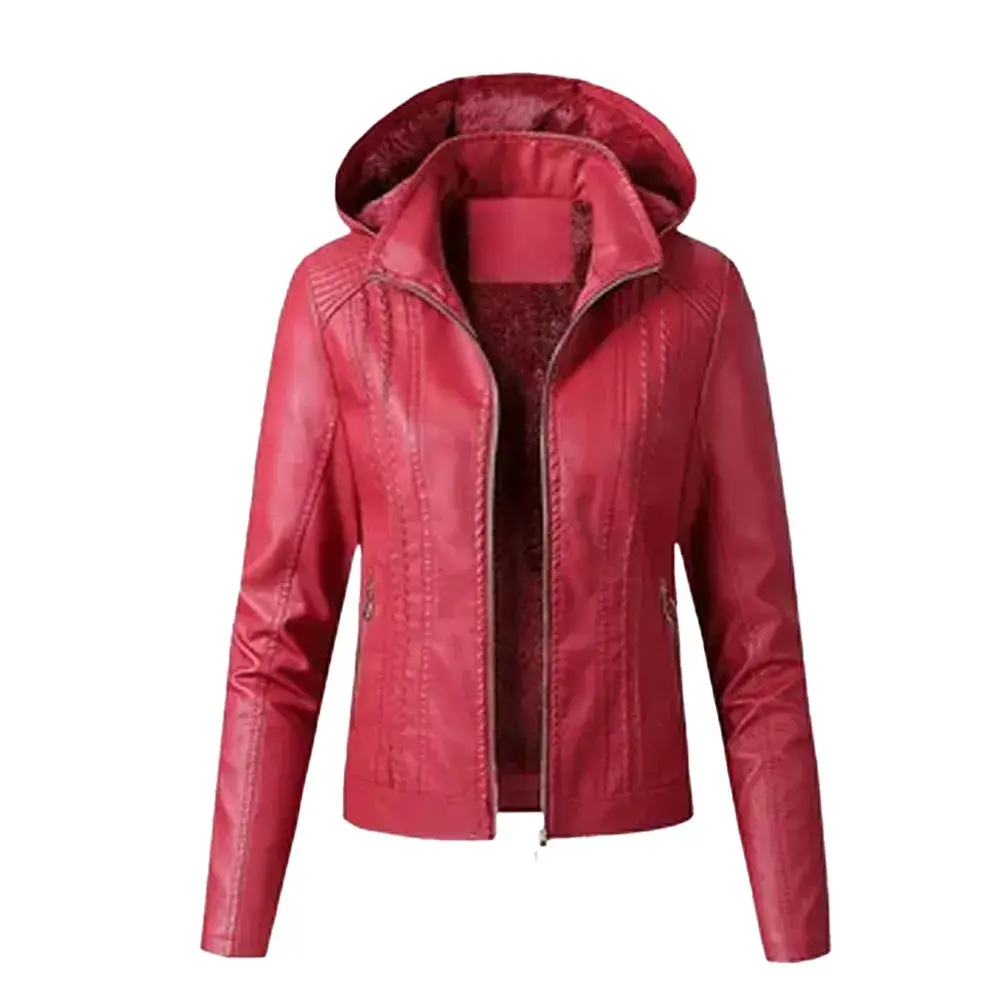 Leather Hoodie Light Purple