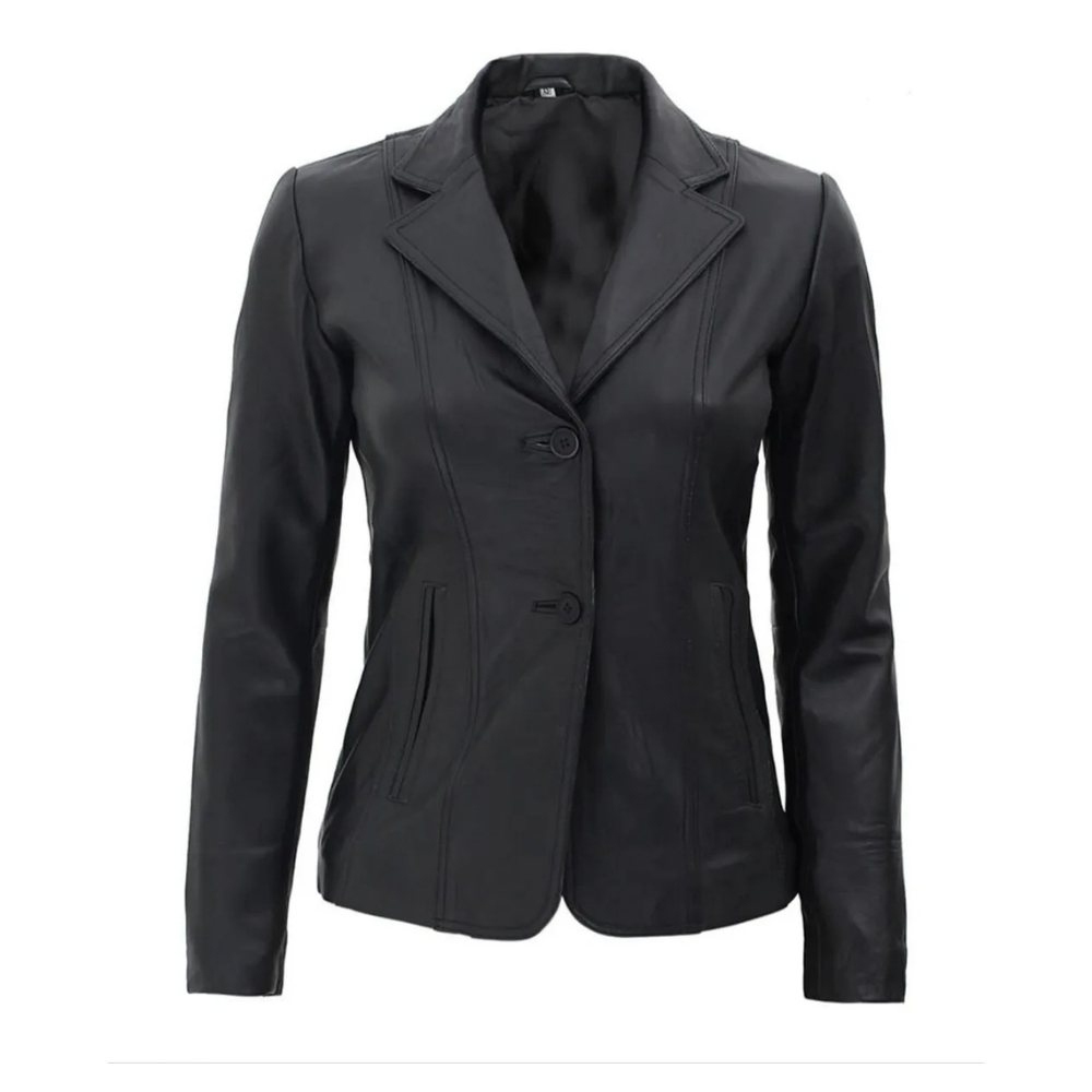Leather Blazers Dark Black