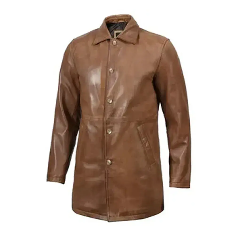 Leather Coat Brown