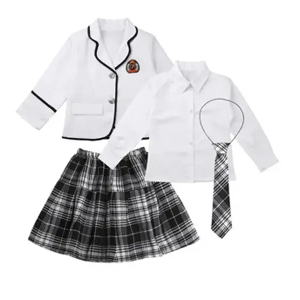 School Uniform White Black Red